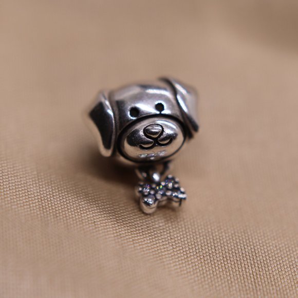 Pet Puppy Dog and Bone Bracelet Charm - S925 Sterling Silver Fits Pandora - Picture 4 of 6